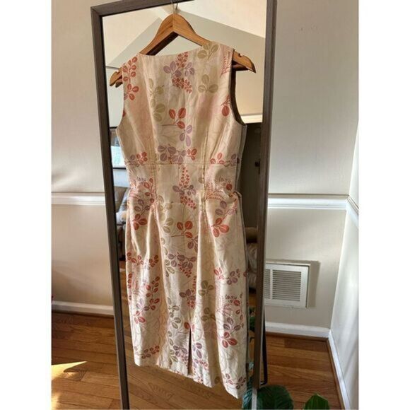 Carlisle Vintage  Floral Sheath Dress Silk Fitted Midi Size  6 - Picture 5 of 5